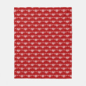 Gestileerde Art Deco vlinder - donkerrood en wit Fleece Deken (Voorkant)