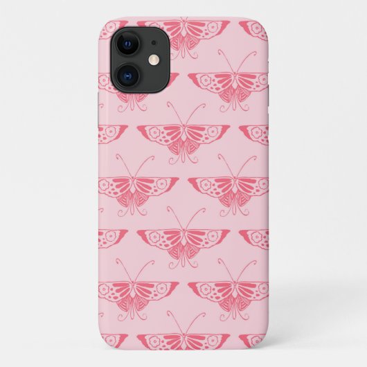 Gestileerde Art Deco vlinder - koraalroze Case-Mate iPhone Case (Achterkant)