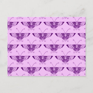 Gestileerde Art Deco vlinder - paars en orchidee Briefkaart