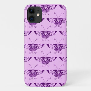 Gestileerde Art Deco vlinder - paars en orchidee Case-Mate iPhone Case