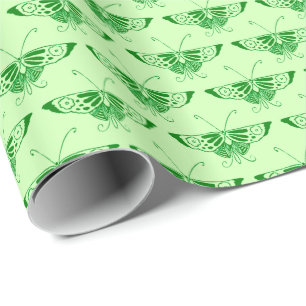 Gestileerde Art Deco vlinder - smaragdgroen Cadeaupapier
