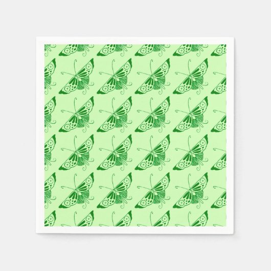 Gestileerde Art Deco vlinder - smaragdgroen Servetten (Voorkant)