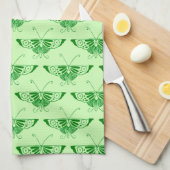 Gestileerde Art Deco vlinder - smaragdgroen Theedoek (Quarter Fold)