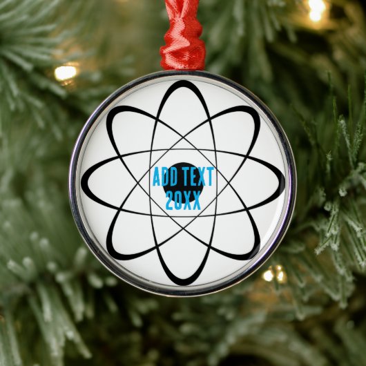 Gestileerde Atom Symbool Kerstmis Metalen Ornament (Boom)