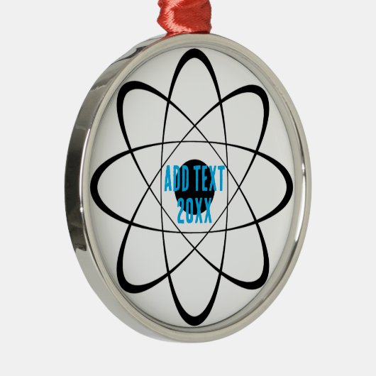 Gestileerde Atom Symbool Kerstmis Metalen Ornament (Rechts)