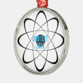 Gestileerde Atom Symbool Kerstmis Metalen Ornament (Links)
