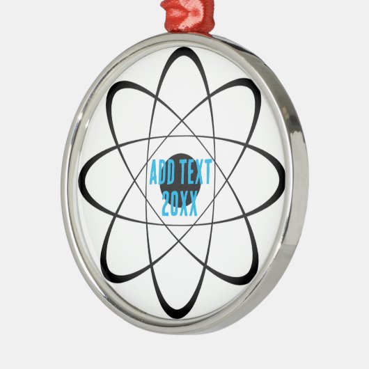 Gestileerde Atom Symbool Kerstmis Metalen Ornament (Links)