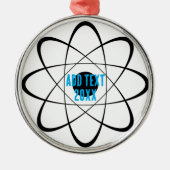 Gestileerde Atom Symbool Kerstmis Metalen Ornament (Voorkant)