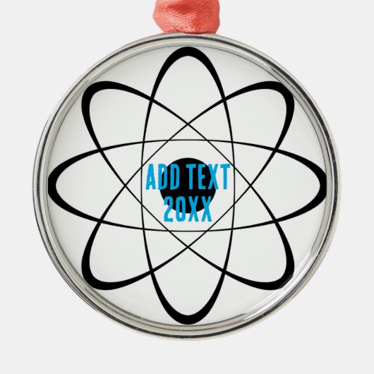 Gestileerde Atom Symbool Kerstmis Metalen Ornament (Voorkant)