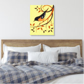 Gestileerde Baltimoretroepiaal op tak Canvas Afdruk (Insitu (Slaapkamer))
