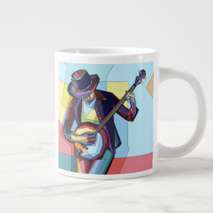 Gestileerde Banjo-speler, Muzikant Grote Koffiekop