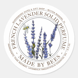 Gestileerde Bee Lavendel Effen Parfum Bewerkbaar L Ronde Sticker