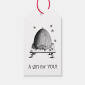  gestileerde bijen en bijenkorven #2 cadeaulabel (Voorkant)