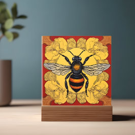 Gestileerde bijenillustratie - tegeltje