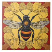 Gestileerde bijenillustratie - tegeltje (Voorkant)
