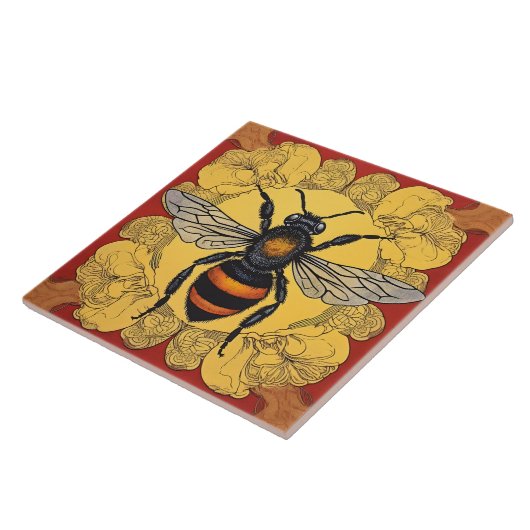 Gestileerde bijenillustratie - tegeltje (Zijkant)
