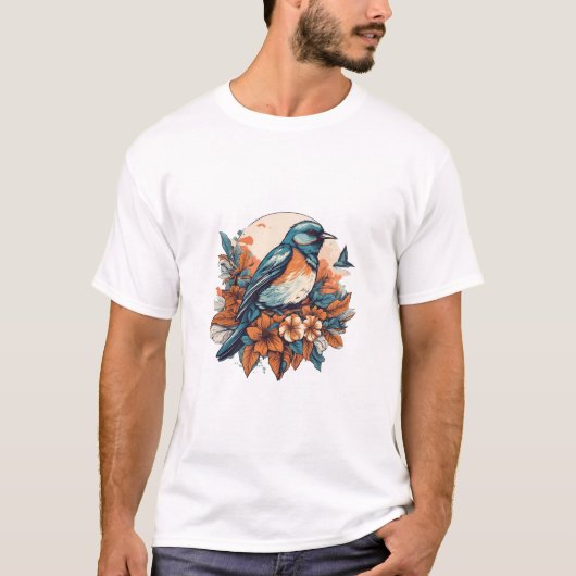 Gestileerde Bird T-Shirt Design – Vlieg met een Vr (Voorkant)