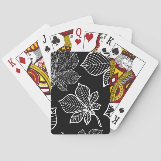 Gestileerde bladeren 3 pokerkaarten (Achterkant)