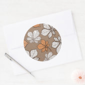 Gestileerde bladeren 7 ronde sticker (Envelop)