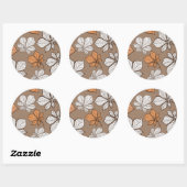 Gestileerde bladeren 7 ronde sticker (Vel)