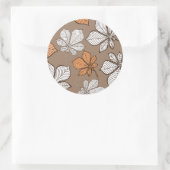 Gestileerde bladeren 7 ronde sticker (Tas)
