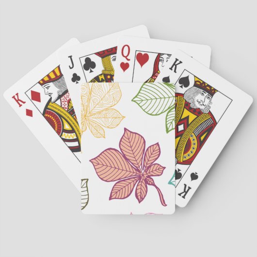 Gestileerde bladeren 8 pokerkaarten (Achterkant)