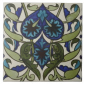 Gestileerde bladeren William De Morgan Tegeltje (Voorkant)