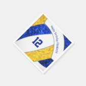 Gestileerde Blauw Goud Meisjes Volleybal Sport Servet (Hoek)