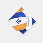 gestileerde blauw sinaasappel meisjes volleybal sp servet (Hoek)