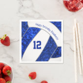 Gestileerde Blauw Wit Meisje Volleybal Sport Servet (Insitu)