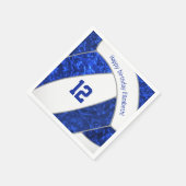 Gestileerde Blauw Wit Meisje Volleybal Sport Servet (Hoek)