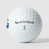 Gestileerde Blauwe Golf Speler met Naam Golfballen (Logo)