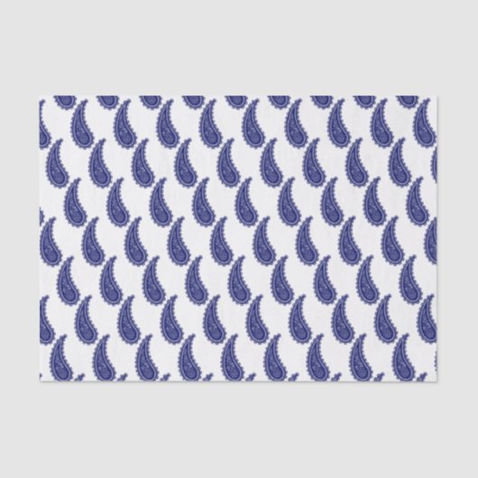  gestileerde blauwe paisley tissuepapier (Voorkant)