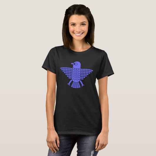gestileerde blauwe valk t-shirt (Voorkant volledig)
