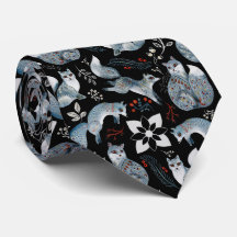 Gestileerde blauwe vossen met ingewikkelde bloemmo