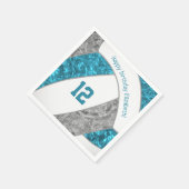 gestileerde blauwgroen meisjes volleybalsport servet (Hoek)