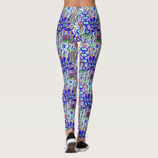 GESTILEERDE BLOEM ABSTRACT LEGGINGS (Achterkant)
