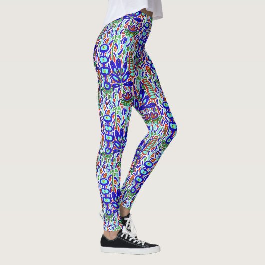 GESTILEERDE BLOEM ABSTRACT LEGGINGS (Rechts)