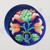 GESTILEERDE BLOEM/ ROZE GROEN BLAUWE EDELE STEEN M KAART (Voorkant / Achterkant)