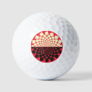 Gestileerde bloem: zwart rood ivoor golfballen