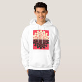 Gestileerde bloem: zwart rood ivoor hoodie (Voorkant volledig)