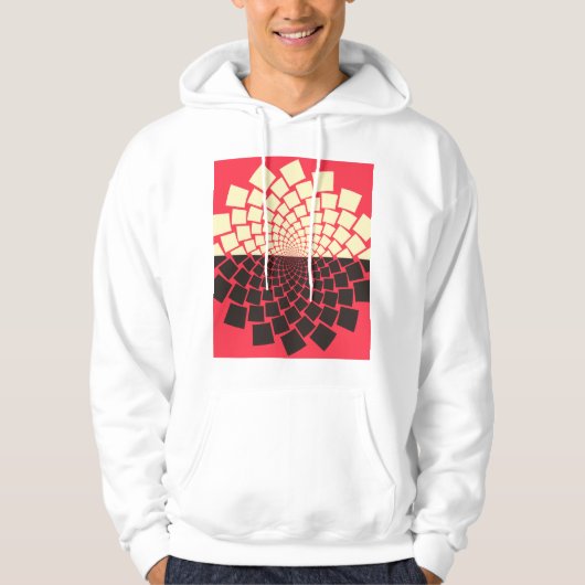 Gestileerde bloem: zwart rood ivoor hoodie (Voorkant)