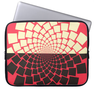 Gestileerde bloem: zwart rood ivoor laptop sleeve