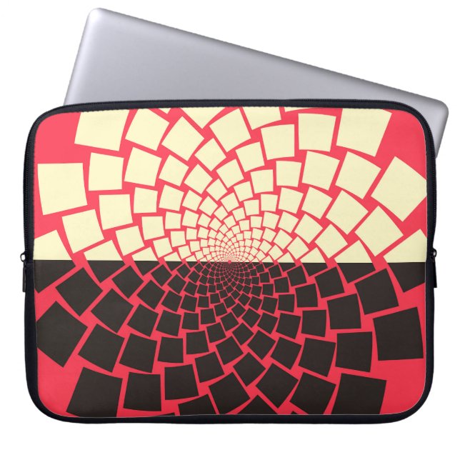Gestileerde bloem: zwart rood ivoor laptop sleeve (Voorkant)