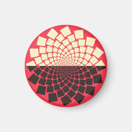 Gestileerde bloem: zwart rood ivoor magneet (Voorkant)