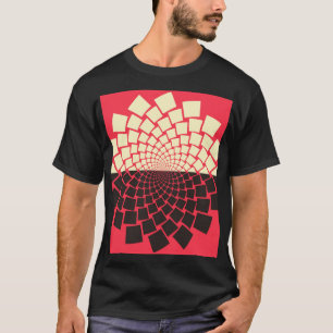 Gestileerde bloem: zwart rood ivoor t-shirt