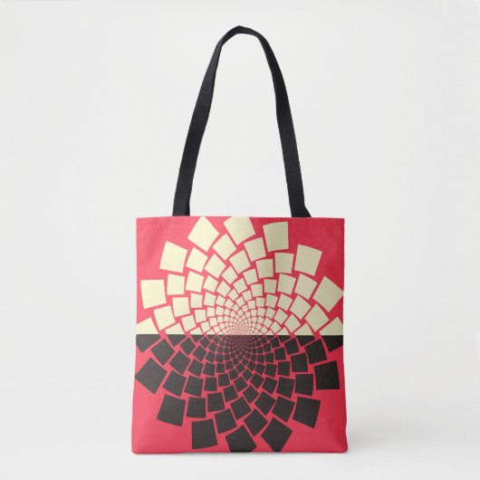 Gestileerde bloem: zwart rood ivoor tote bag (Voorkant)