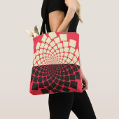 Gestileerde bloem: zwart rood ivoor tote bag (Dichtbij)