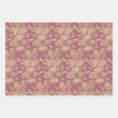 Gestileerde Bloemen Art Deco Bourgondië Inpakpapier Vel (Voorkant 3)