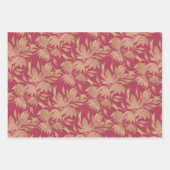 Gestileerde Bloemen Art Deco Bourgondië Inpakpapier Vel (Voorkant)